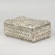 Handcrafted White Metal Jewelry Box Velvet Lined Storage Case